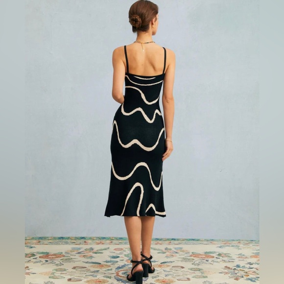 NWT The Black Wave Mermaid Hem Knit Midi Dress - Picture 5 of 9